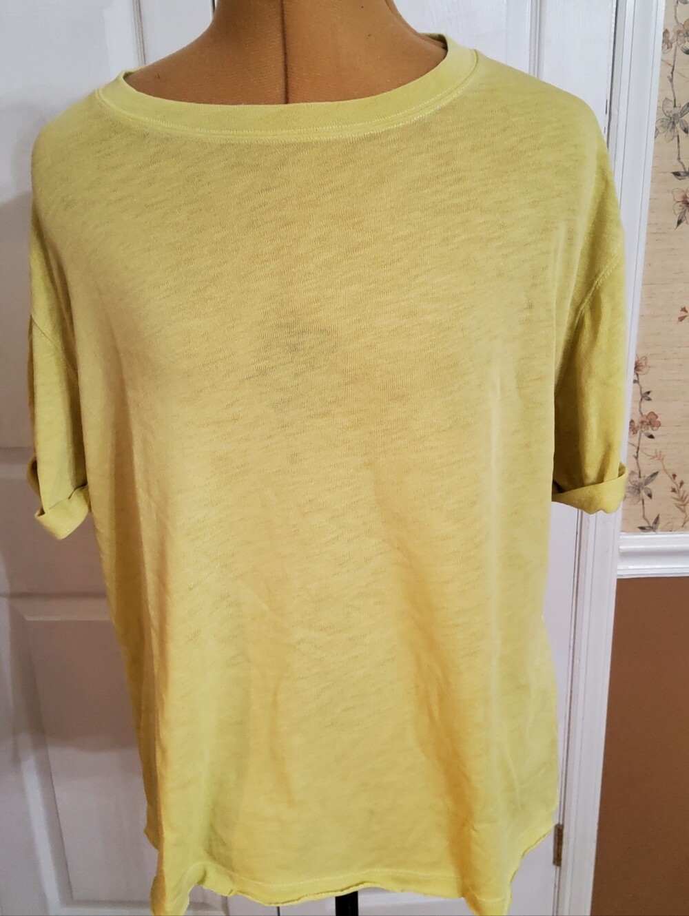 Free People We The Free Citron Yellow Oversized Top Women’s Small NWT